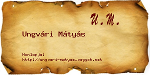 Ungvári Mátyás névjegykártya