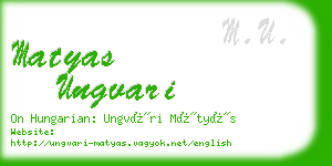 matyas ungvari business card